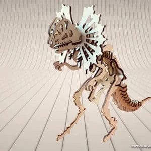 Das 3D-Dilophosaurus-Holzpuzzle für kleine Forscher