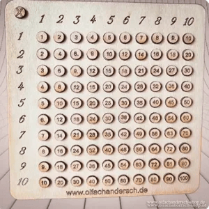1x1 Lernbrett aus Holz – spielerisch multiplizieren lernen